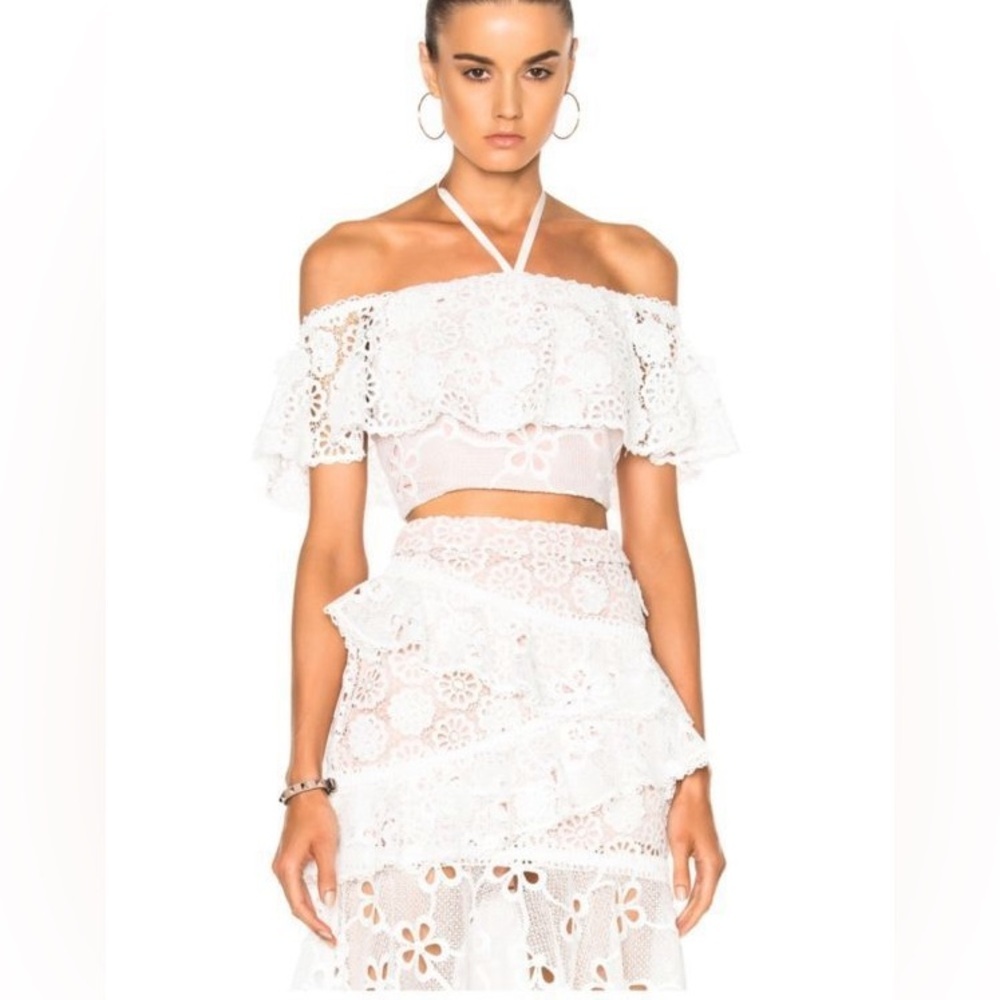 BNWT Alexis White Lace Off-Shoulder Two-Piece Set Size XS - Picture 2 of 13